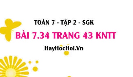 Bài 7.34 trang 43 Toán 7 Tập 2 Kết nối tri thức